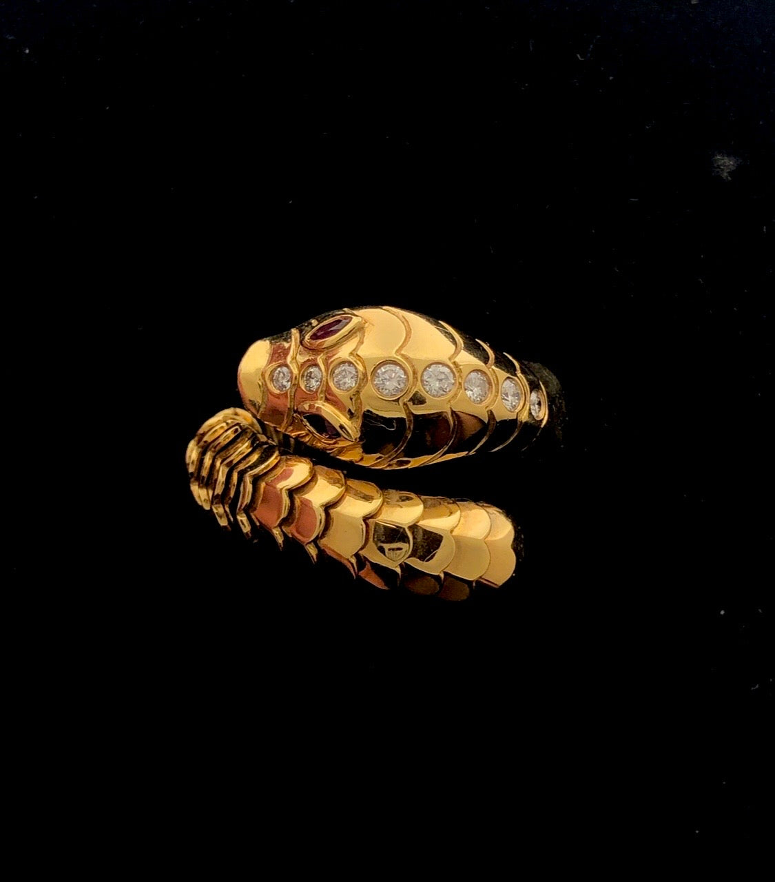18K Yellow gold Snake Ring