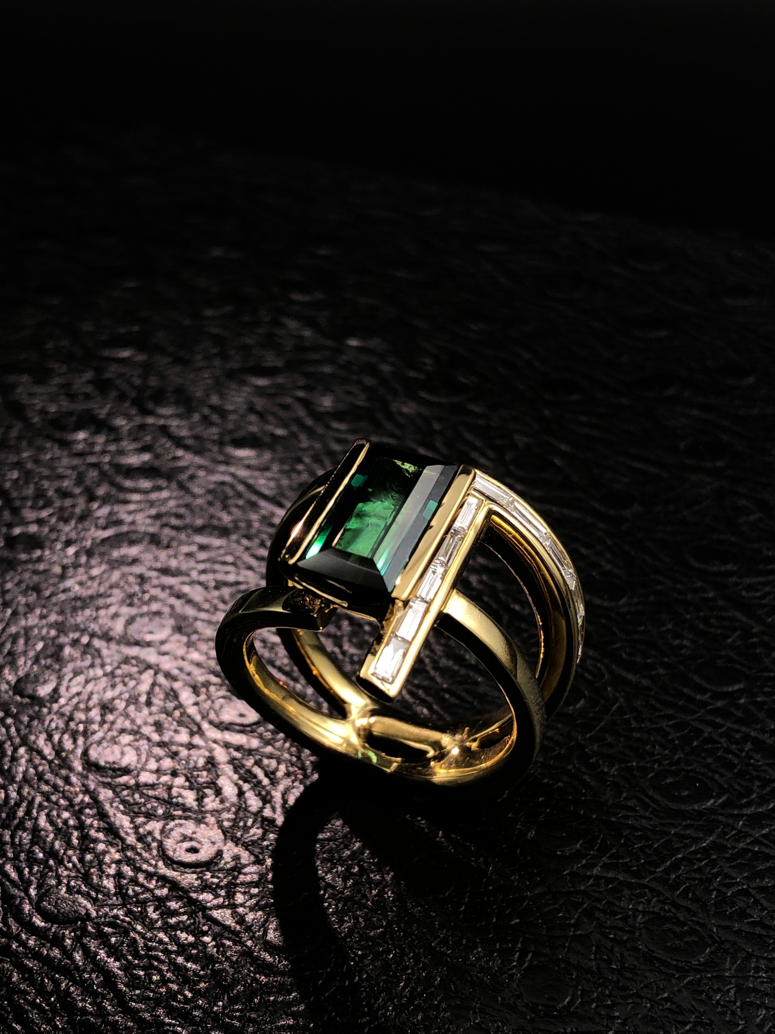 Bold Asymmetrical Tourmaline Ring