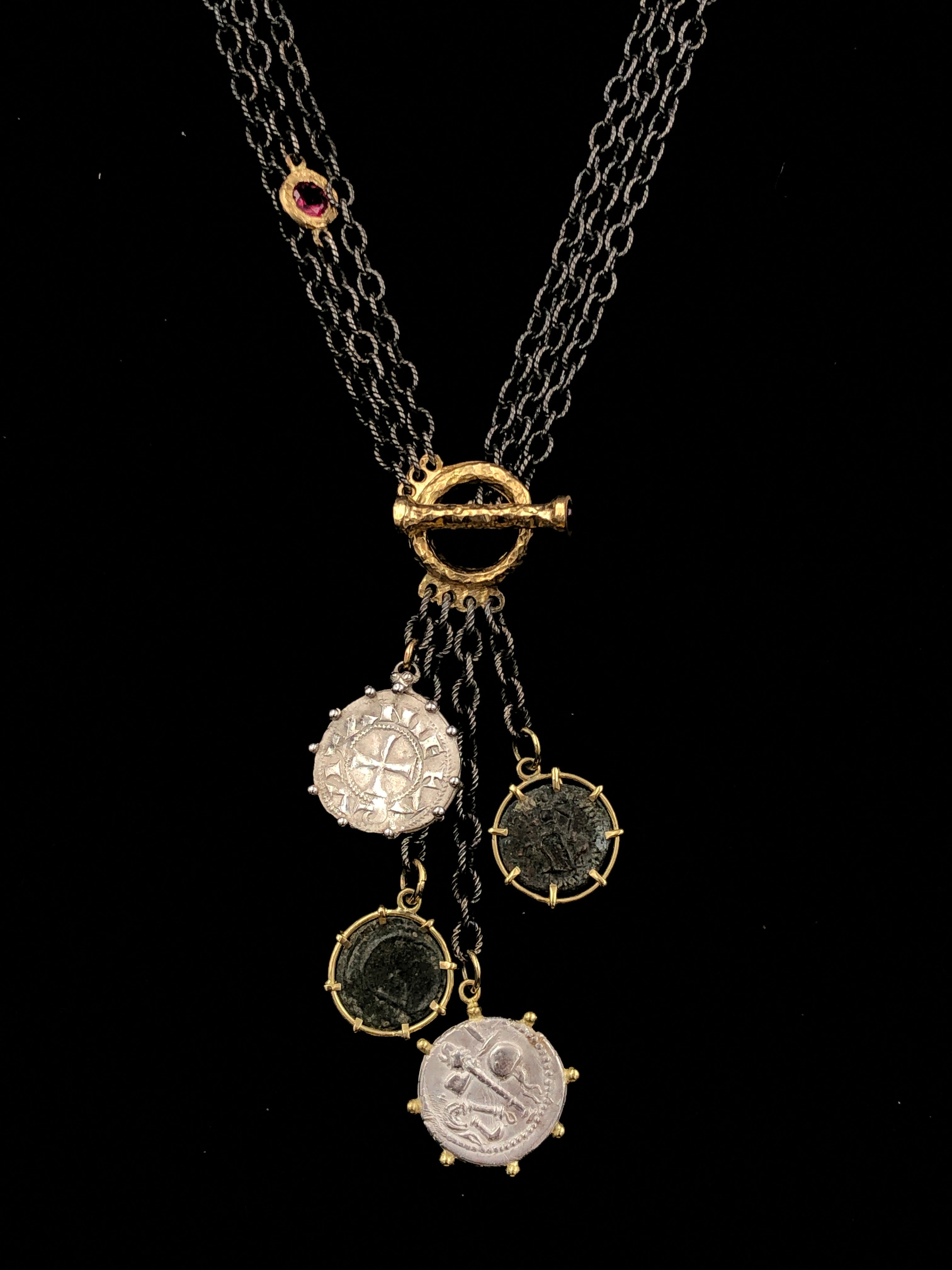 Dangling Ancient Coin Necklace