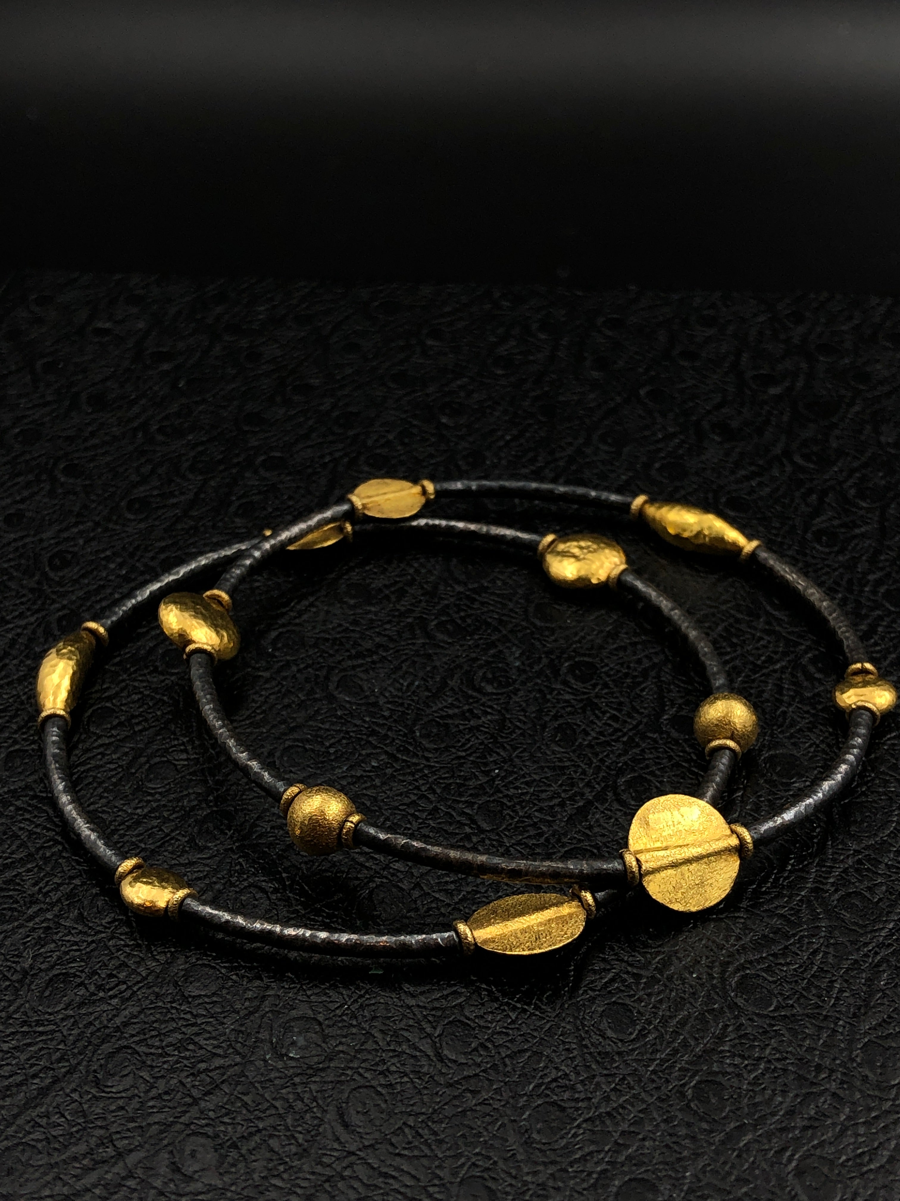 Darkened Silver and Gold Bangle Braclets