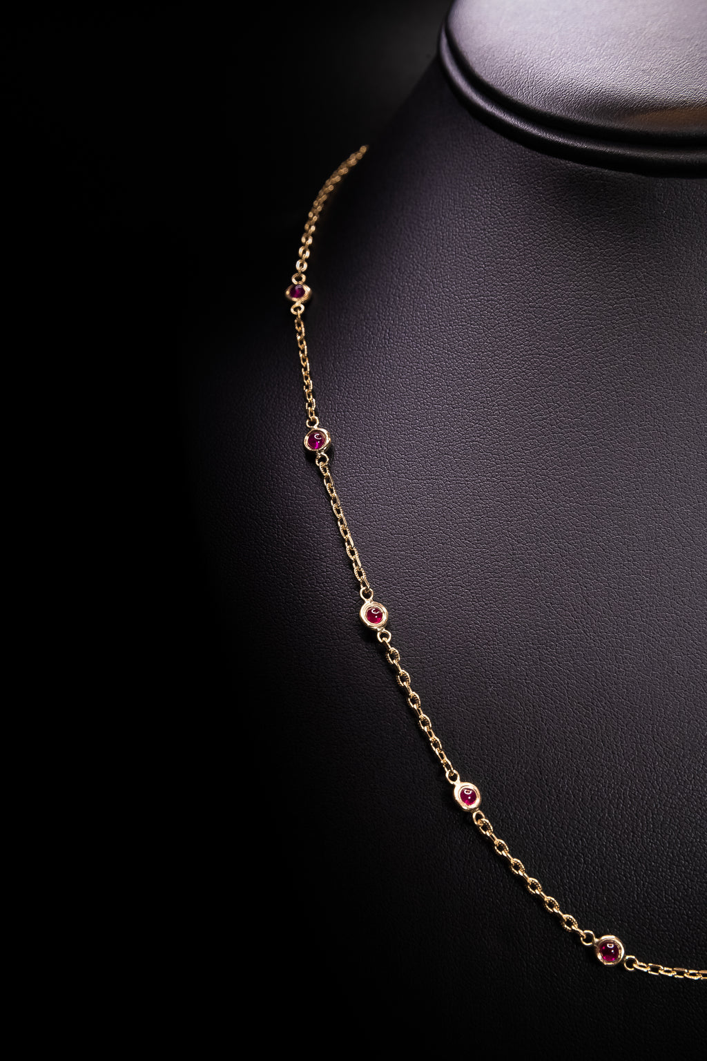 Double Sided Cabochon Ruby Necklace