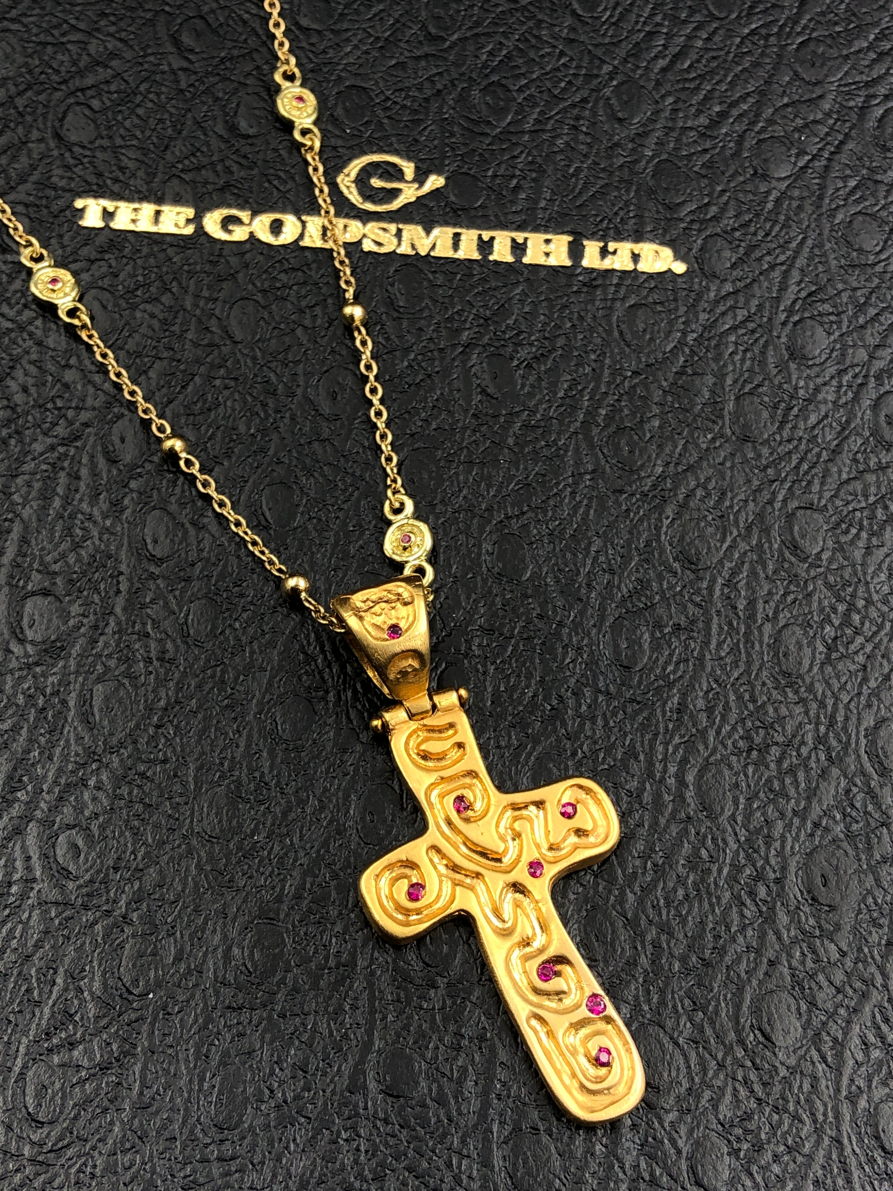 Organic Cross with Ruby Accents