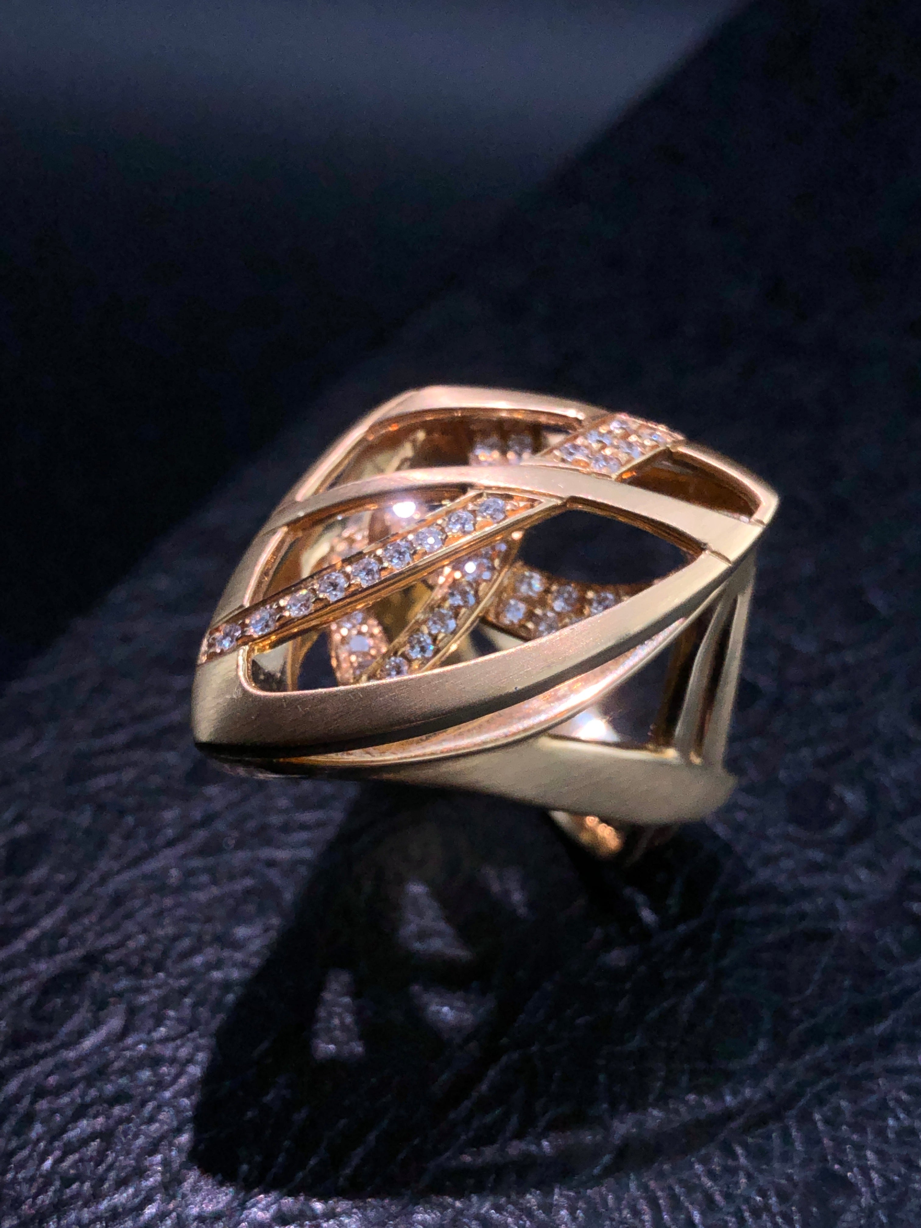 Layered Gold and Diamond Ring