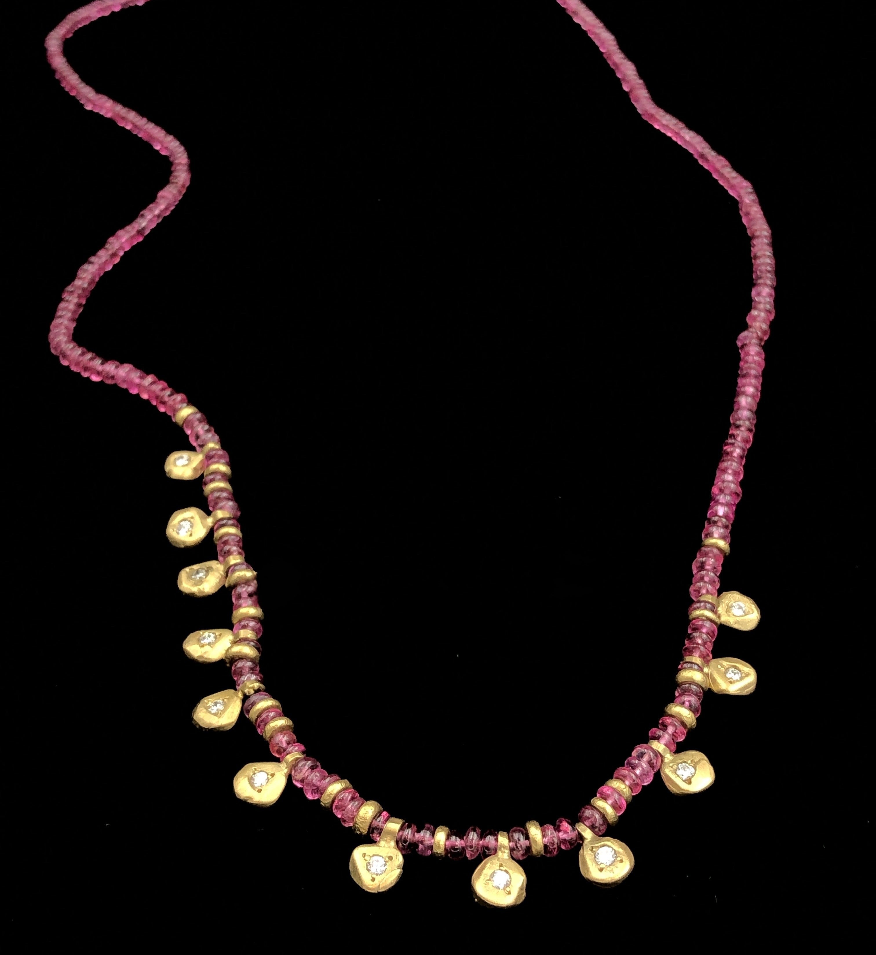 Pink Sapphire Beaded Necklace