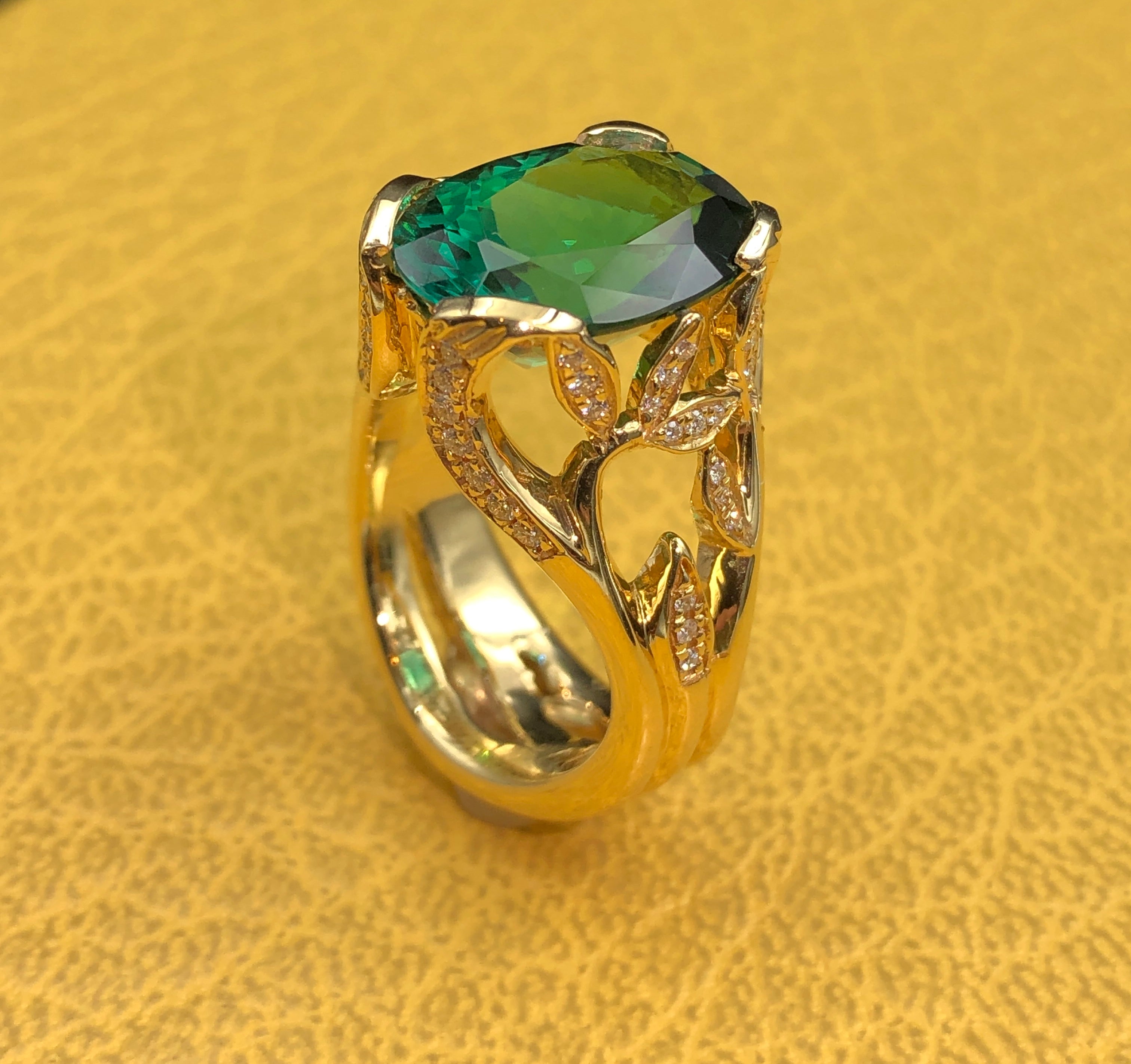 Tourmaline Leaf Ring