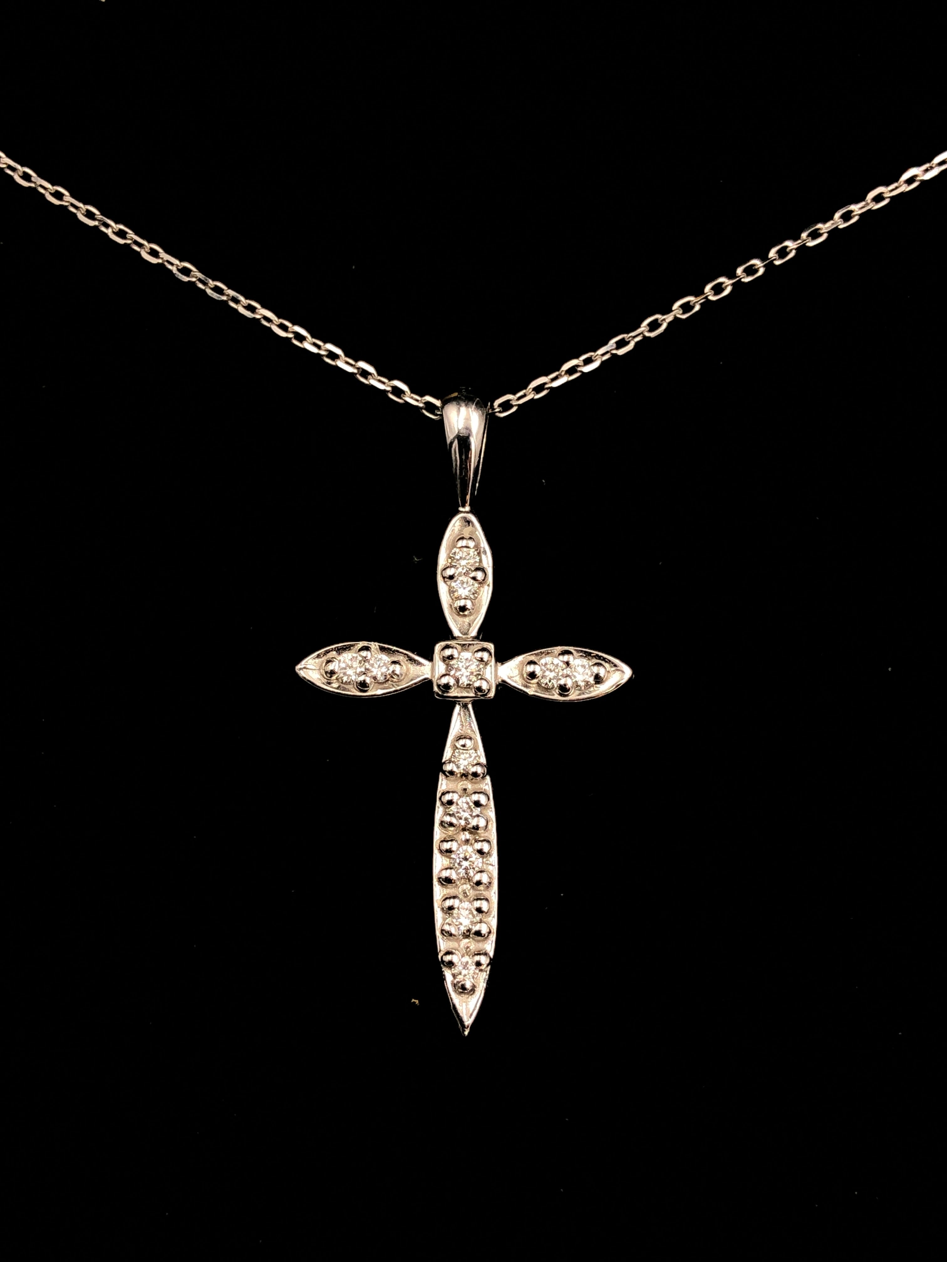White Gold Diamond Cross