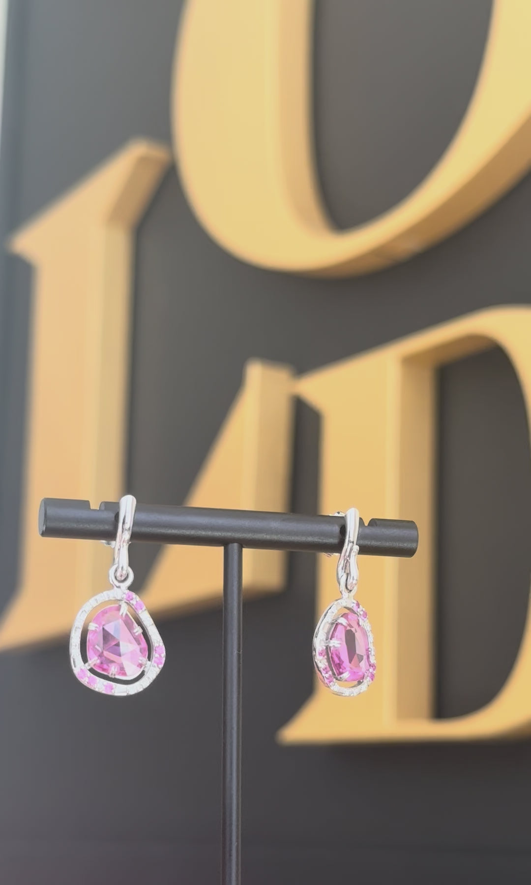 Hot Pink Sapphire Earrings